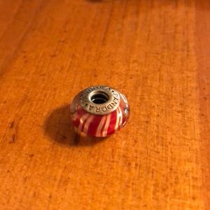 Pandora charm red and white stripe plus free gift